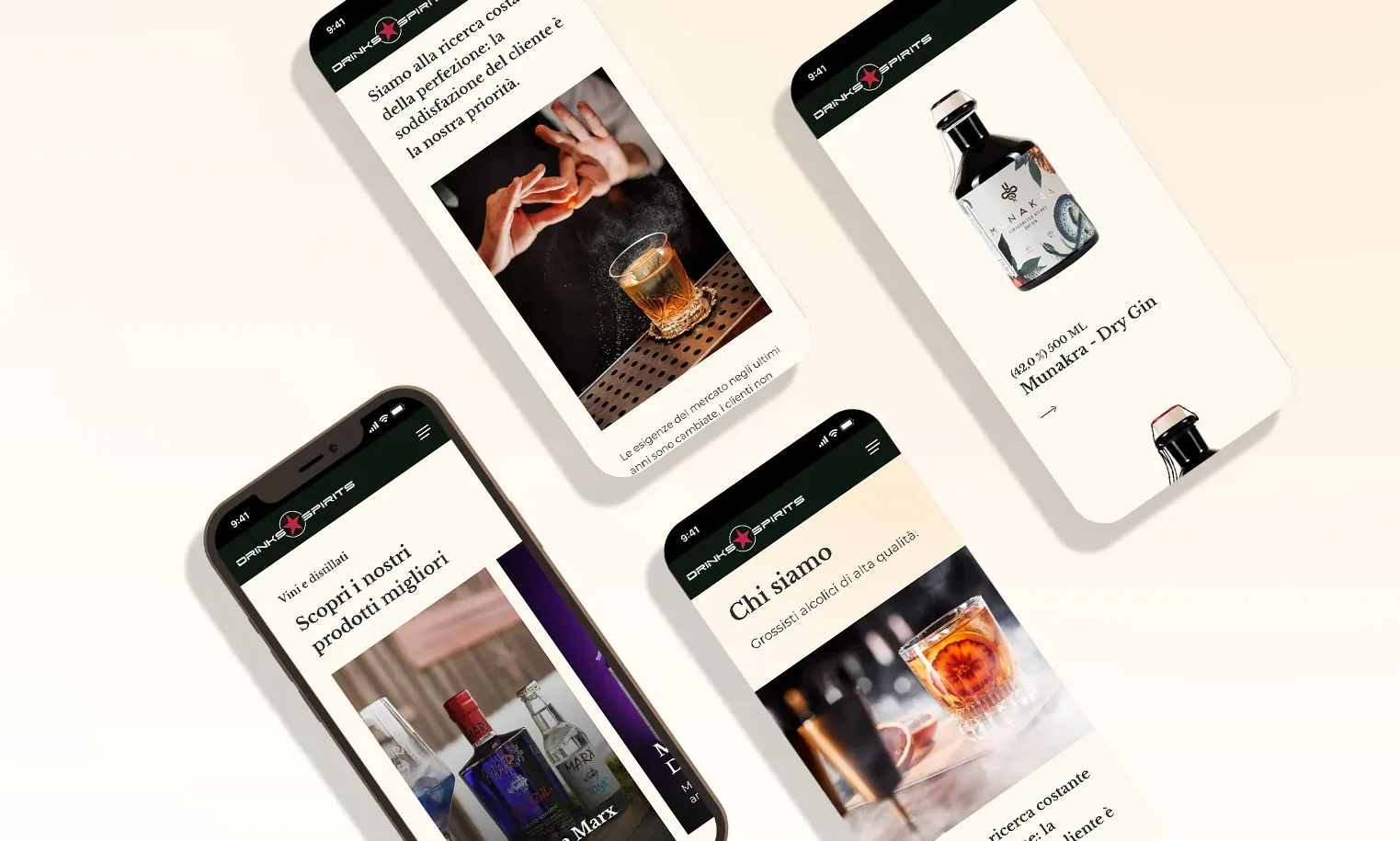 creazione sito web mobile drinks spirits